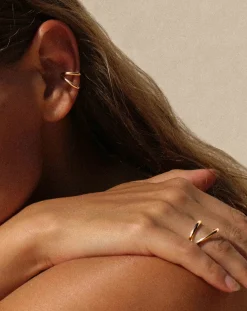 Mayrena Bagues-Gold-plated Echo ring Doré