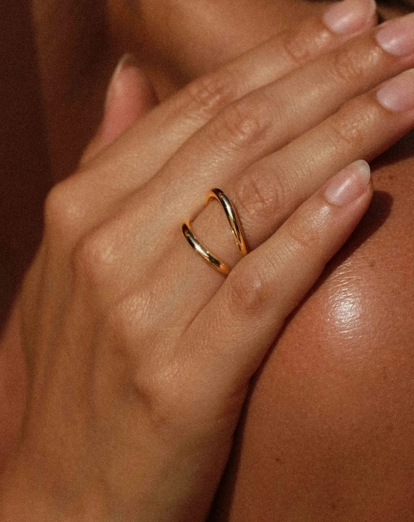 Mayrena Bagues-Gold-plated Echo ring Doré