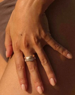 Mayrena Bagues-Gold-plated Memphis ring Doré