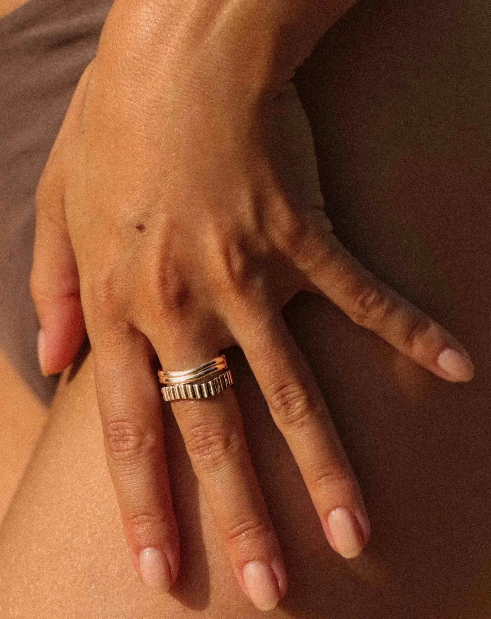 Mayrena Bagues-Gold-plated Memphis ring Doré