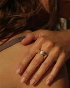 Mayrena Bagues-Gold-plated Memphis ring Doré