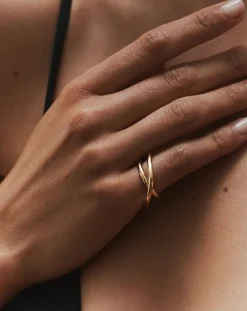 Mayrena Bagues-Gold-plated Shell ring Doré