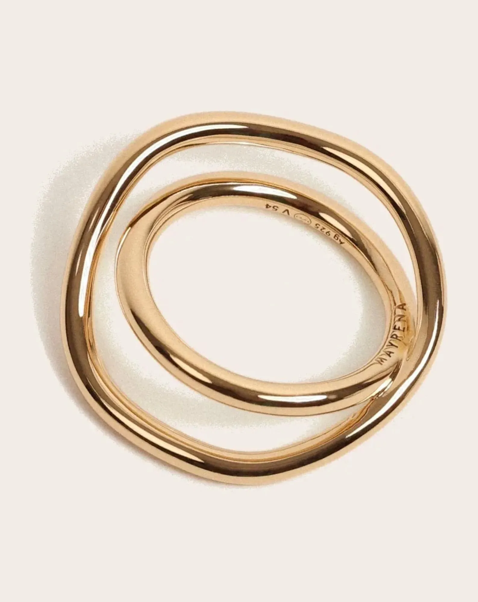 Mayrena Bagues-Gold-plated Shell ring Doré