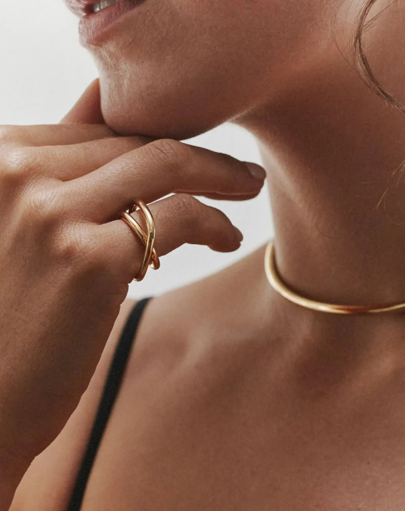 Mayrena Bagues-Gold-plated Shell ring Doré