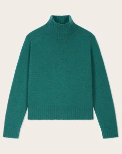 Bompard Pulls, Gilets-Hammer Neck Sweater Cashmere Vert Cèdre