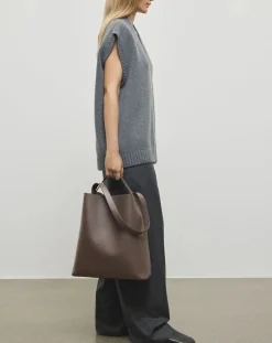 Aesther Ekme Sacs À Main-Handbag Grained leather bag Marron