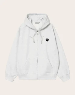 Carhartt WIP Sweats-Hartt Heart II Zip Hoodie Gris chiné clair
