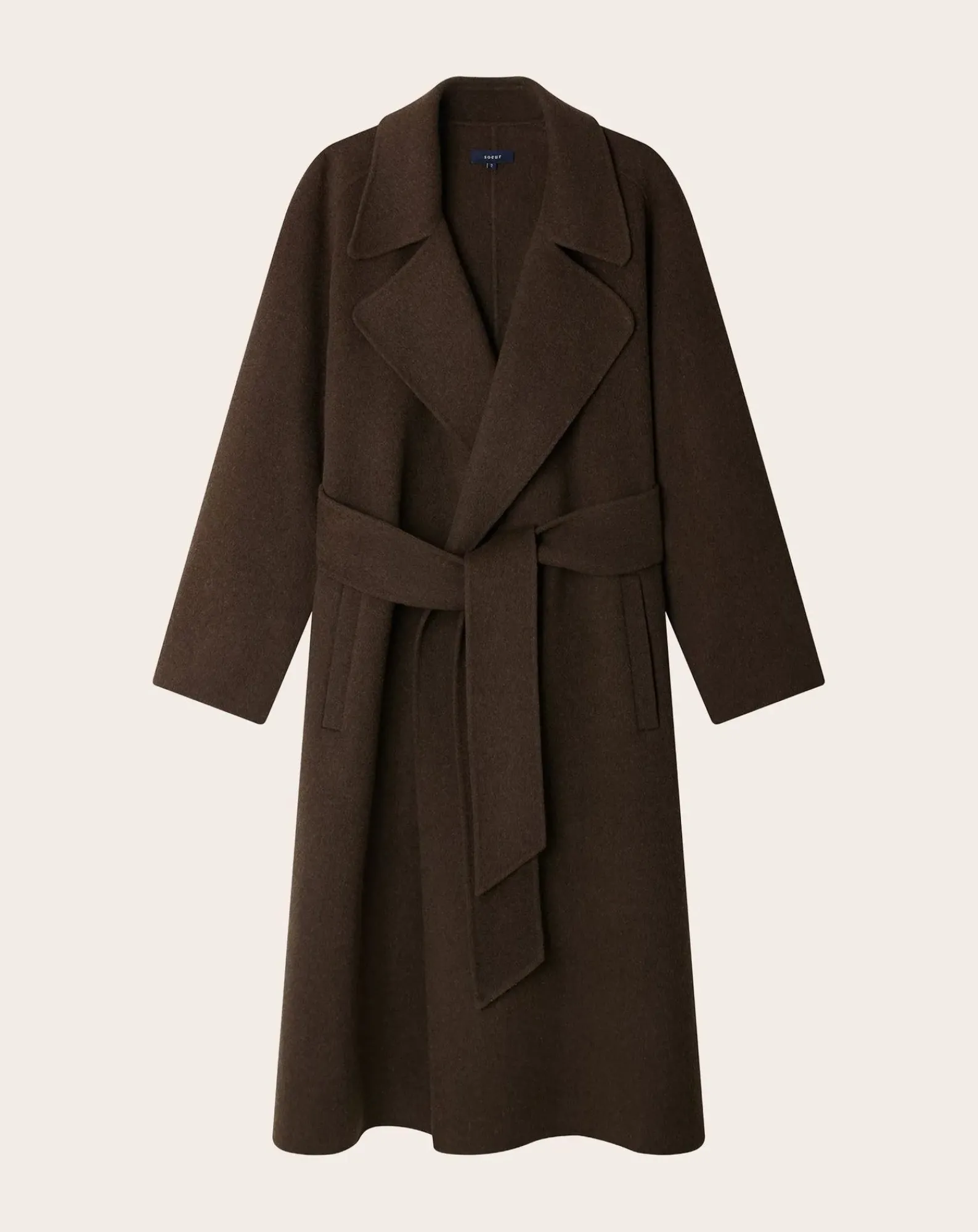 Soeur Vestes, Manteaux-Harvard Coat Wool Brun kaki