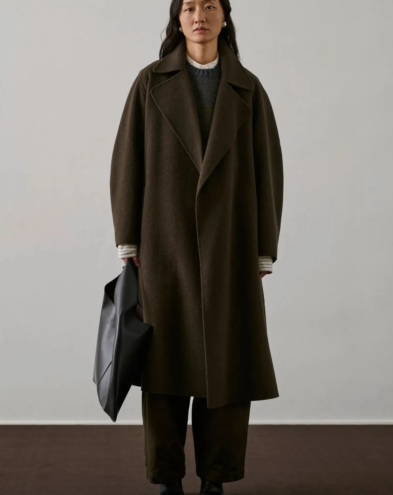 Soeur Vestes, Manteaux-Harvard Coat Wool Brun kaki