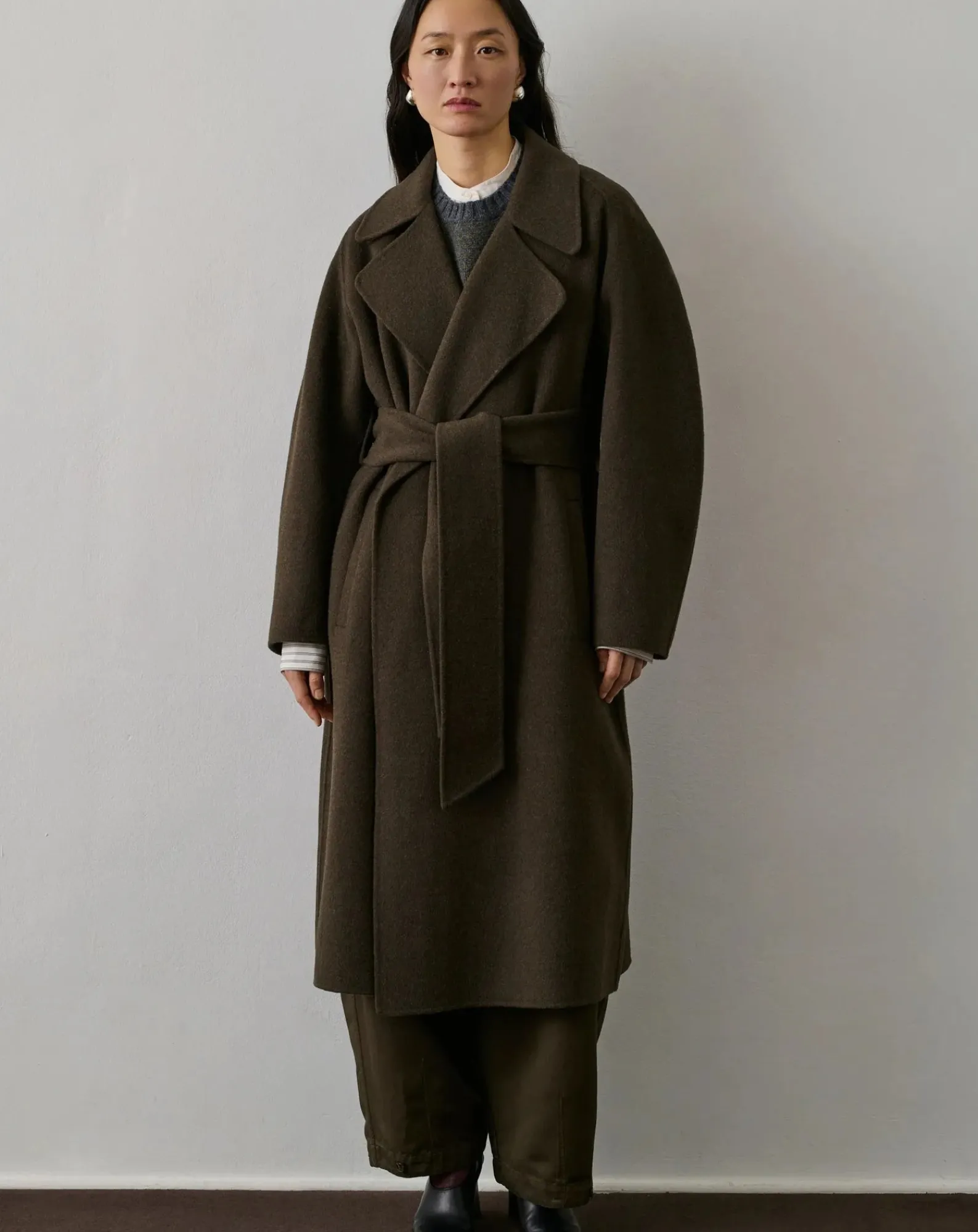 Soeur Vestes, Manteaux-Harvard Coat Wool Brun kaki
