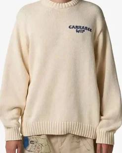 Carhartt WIP Pulls, Gilets-Helix Recycled Cotton Sweater Naturel