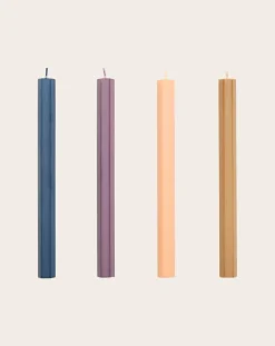 Hay Bougies, Senteurs-Hexagon Dark candles - Set of 4 Multicolore