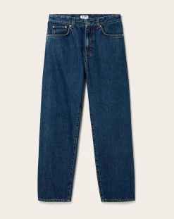 Filippa K Pantalons, Jeans-High Waisted Cropped Cotton Jeans Bleu Clair
