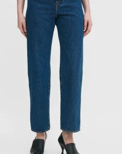 Filippa K Pantalons, Jeans-High Waisted Cropped Cotton Jeans Bleu Clair
