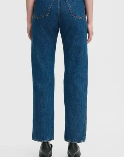 Filippa K Pantalons, Jeans-High Waisted Cropped Cotton Jeans Bleu Clair