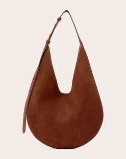 Aesther Ekme Sacs À Main-Hobo handbag in suede leather Marron