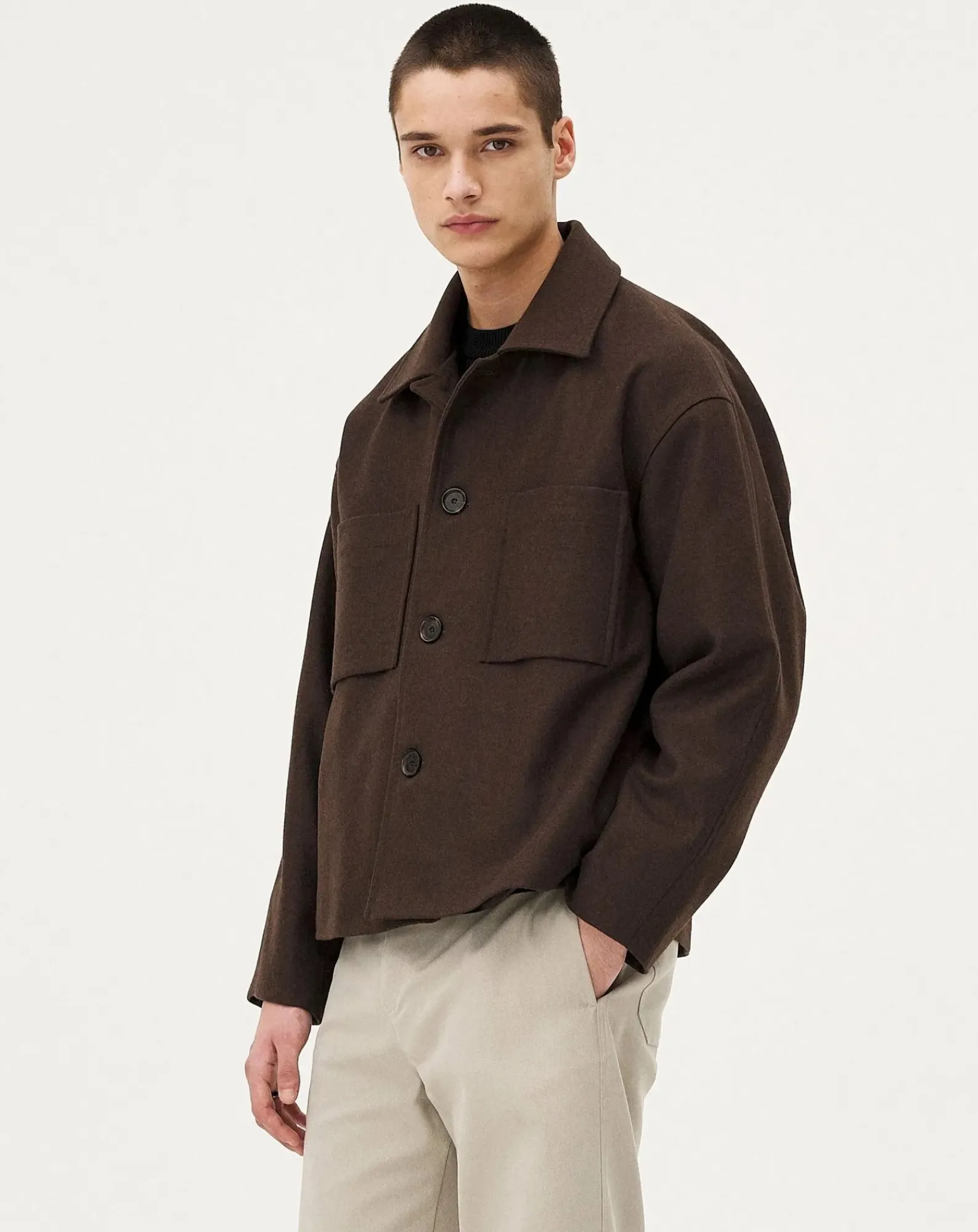 Noyoco Vestes, Manteaux-Holar Brown Wool Jacket Marron