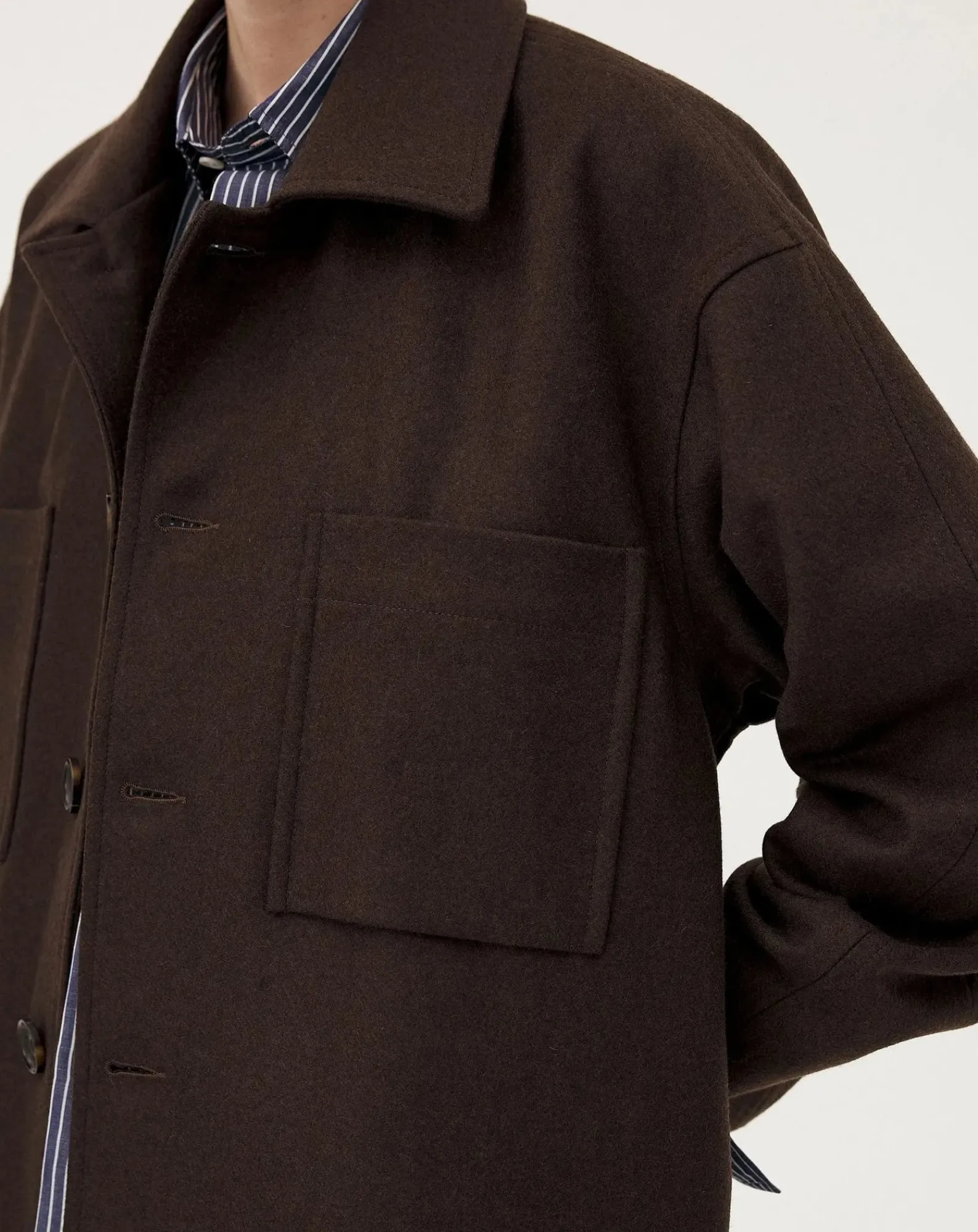 Noyoco Vestes, Manteaux-Holar Brown Wool Jacket Marron