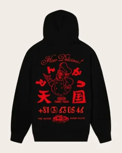 Edwin Sweats-Hoodie Tonkatsu Hoodie Sweat Cotton Noir