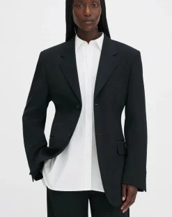 Filippa K Vestes, Manteaux-Hourglass single-breasted blazer in polyester Noir