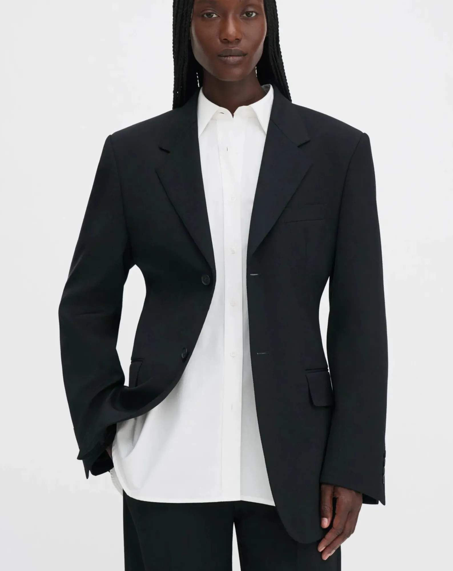 Filippa K Vestes, Manteaux-Hourglass single-breasted blazer in polyester Noir