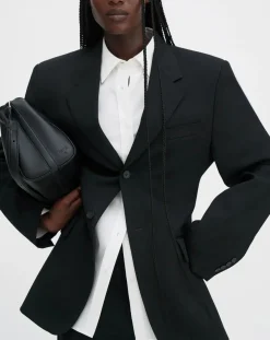 Filippa K Vestes, Manteaux-Hourglass single-breasted blazer in polyester Noir