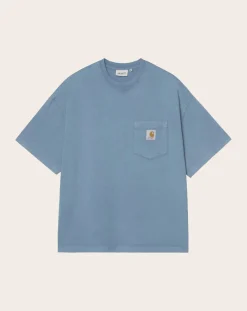 Carhartt WIP Tee-Shirts, Polos-Hudson T-shirt Bleu Acier