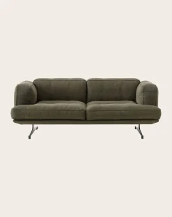 & Tradition Fauteuils, Canapés-Inland AV22 2-Seater Sofa, Black Base Vert kaki