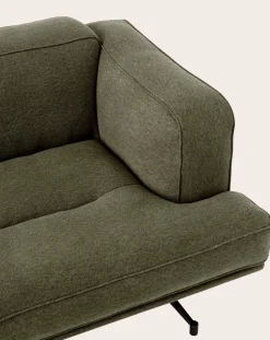 & Tradition Fauteuils, Canapés-Inland AV22 2-Seater Sofa, Black Base Vert kaki