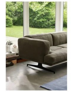 & Tradition Fauteuils, Canapés-Inland AV22 2-Seater Sofa, Black Base Vert kaki