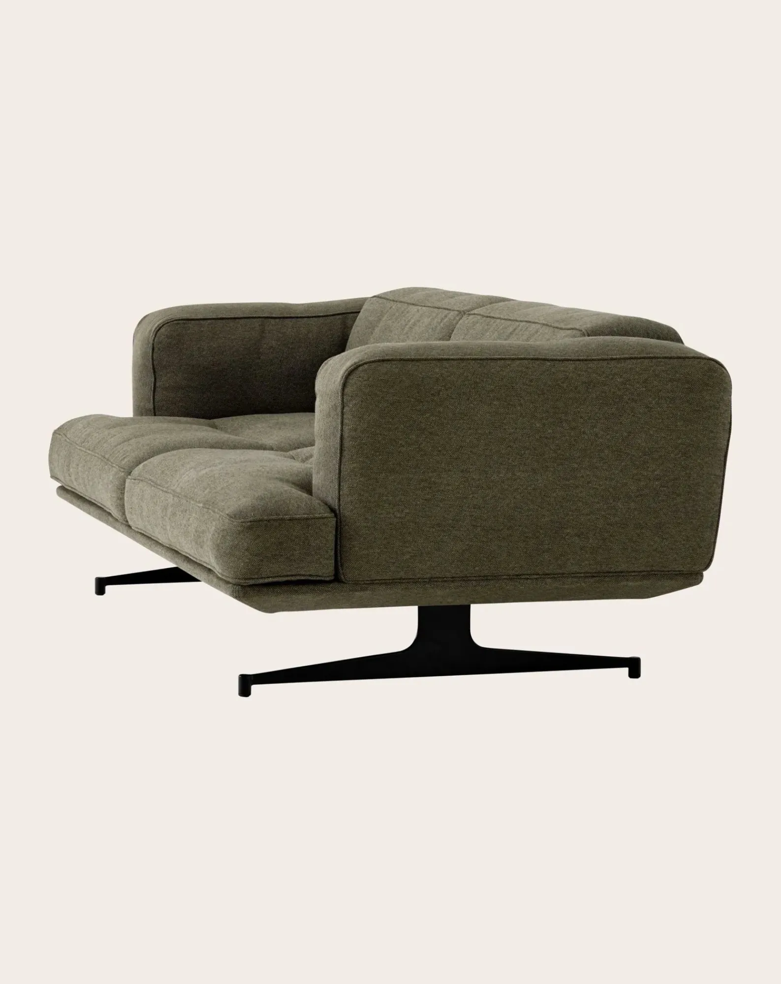& Tradition Fauteuils, Canapés-Inland AV22 2-Seater Sofa, Black Base Vert kaki