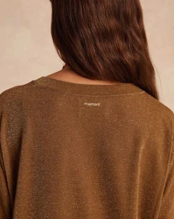 Momoni Tee-Shirts, Tops-Iora Metallic T-shirt Tabac