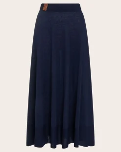 Momoni Robes, Jupes-Isla skirt Merino wool Bleu nuit
