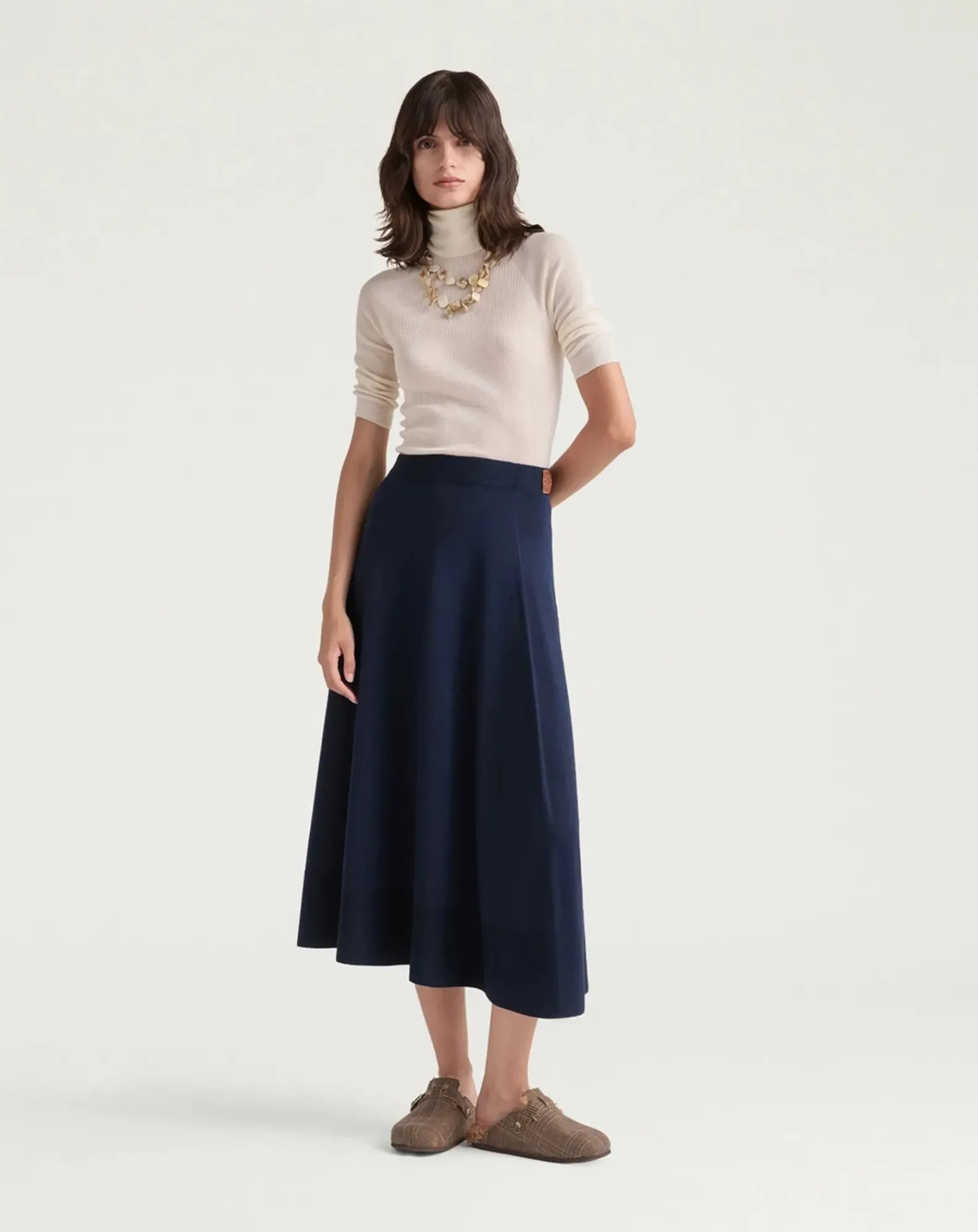 Momoni Robes, Jupes-Isla skirt Merino wool Bleu nuit