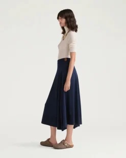 Momoni Robes, Jupes-Isla skirt Merino wool Bleu nuit