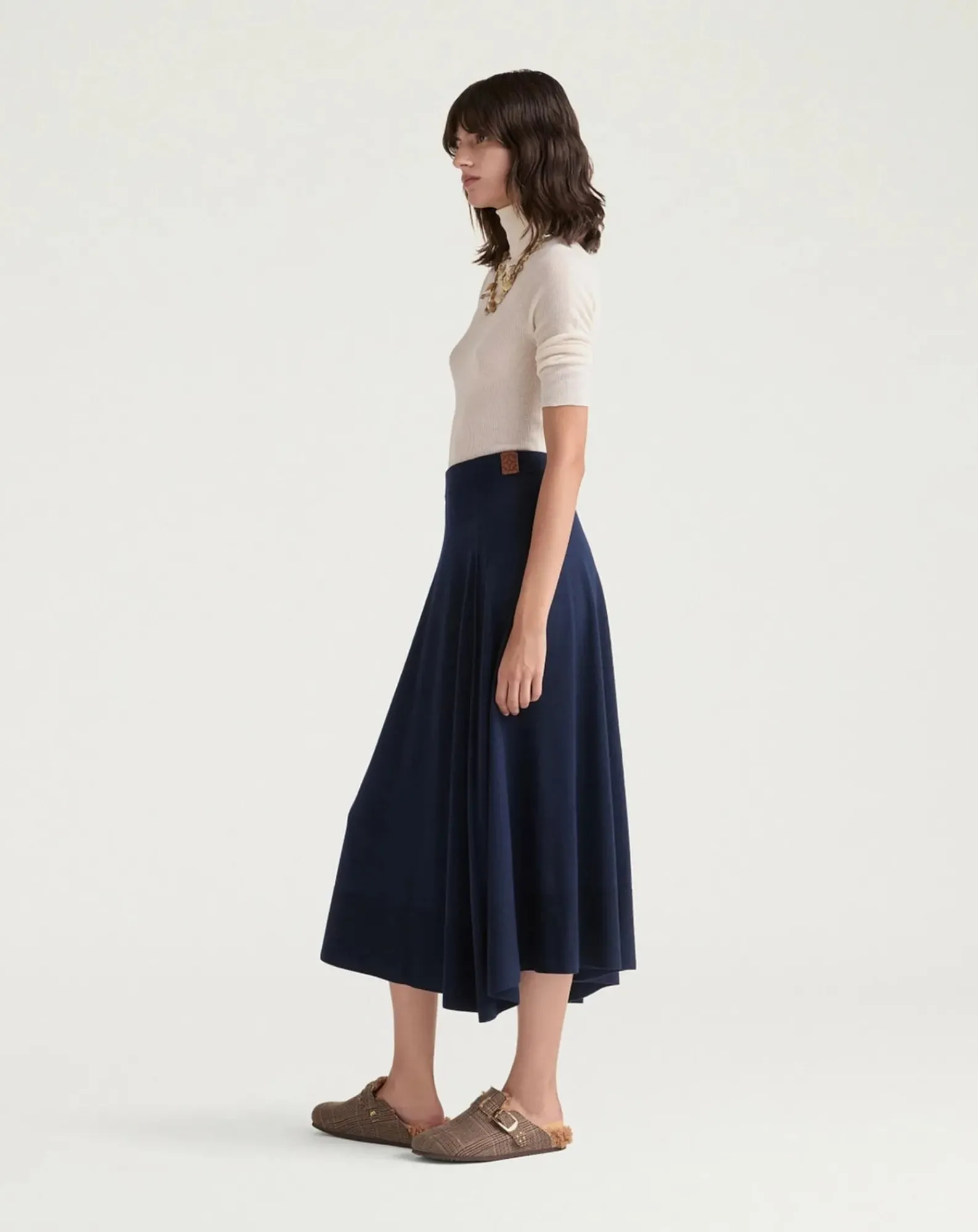 Momoni Robes, Jupes-Isla skirt Merino wool Bleu nuit