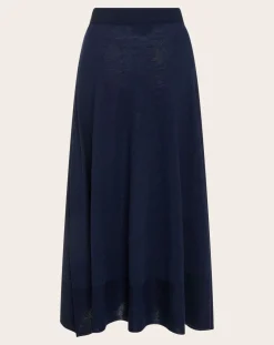 Momoni Robes, Jupes-Isla skirt Merino wool Bleu nuit
