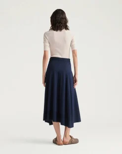 Momoni Robes, Jupes-Isla skirt Merino wool Bleu nuit