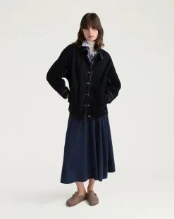 Momoni Robes, Jupes-Isla skirt Merino wool Bleu nuit