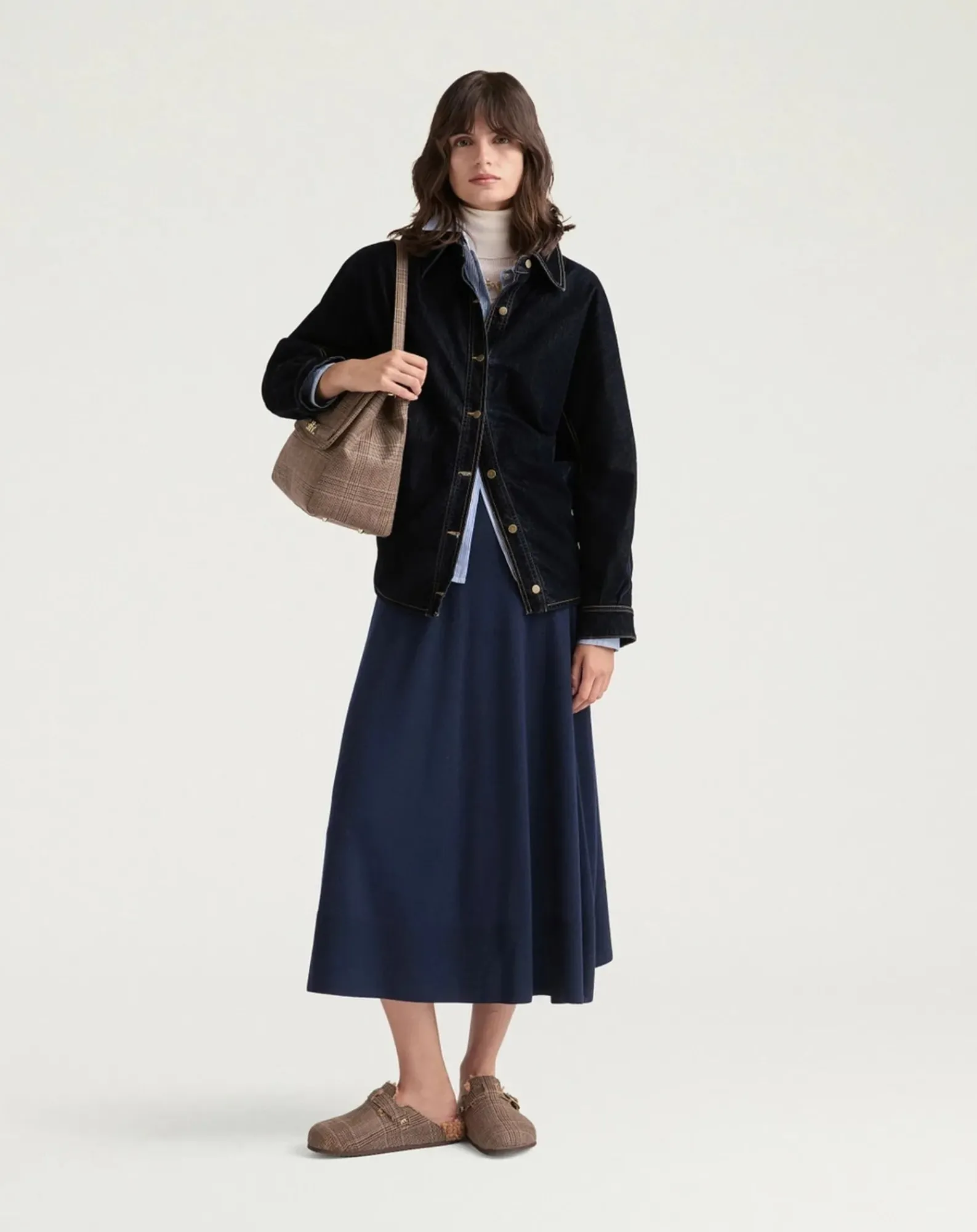 Momoni Robes, Jupes-Isla skirt Merino wool Bleu nuit