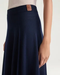 Momoni Robes, Jupes-Isla skirt Merino wool Bleu nuit