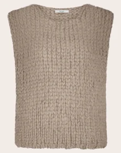 By Bar Pulls, Gilets-James Spencer Mohair Sleeveless Sweater Beige