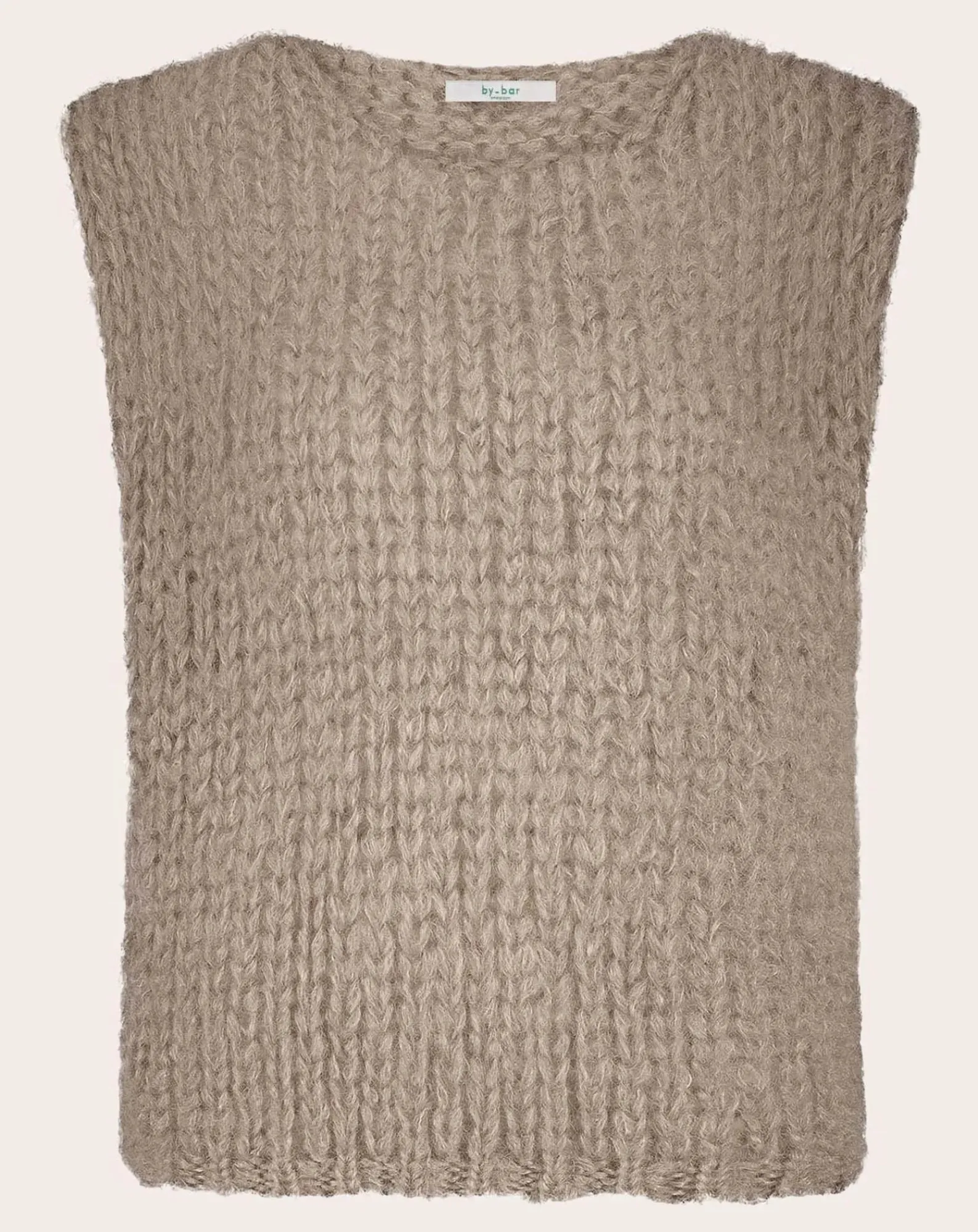 By Bar Pulls, Gilets-James Spencer Mohair Sleeveless Sweater Beige