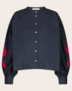 By Bar Blouses, Chemises-Janet blouse Bleu nuit