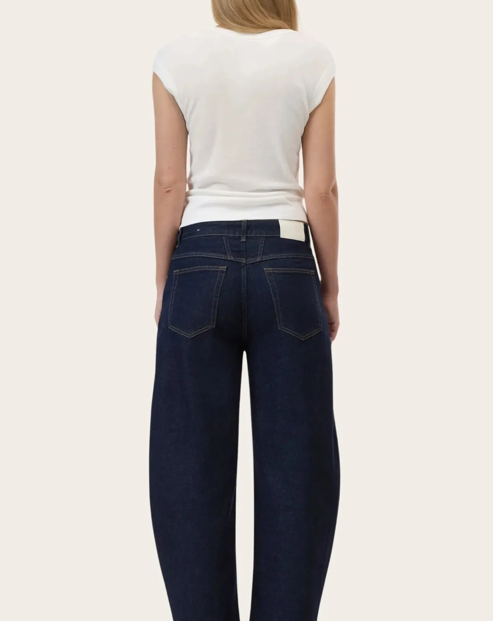 Closed Pantalons, Jeans-Jazzie cotton barrel jeans Bleu foncé