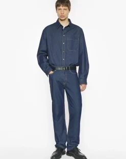 Maison Kitsuné Pantalons, Jeans-Jean Droit Bleu indigo