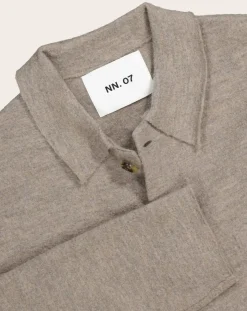 NN.07 Vestes, Manteaux-Jonas Merino wool overshirt Beige