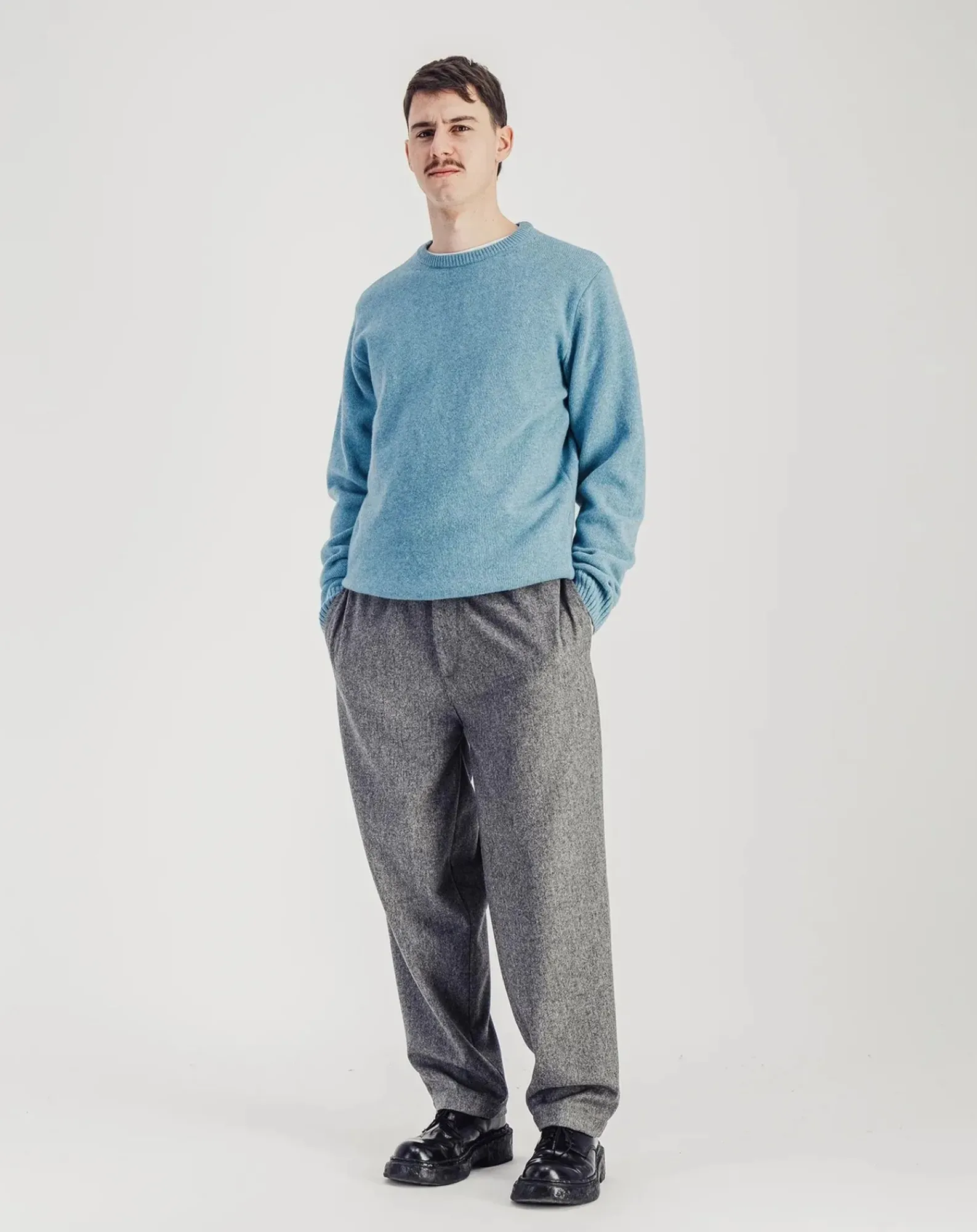 Parages Pulls, Gilets-Jonas Superfine Merino Wool Sweater Bleu