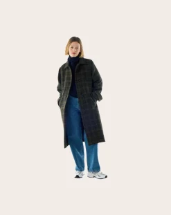 BELLEPIECE Vestes, Manteaux-Keith Carreaux Virgin Wool Coat Ocre