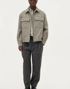 Noyoco Vestes, Manteaux-Kinsale Green stone Wool jacket Beige